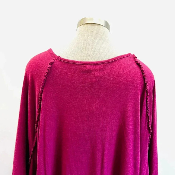NWT LAUREN CONRAD Women Long Sleeve Pullover Scoop Neck Red Shirt Plus Size 4X - Picture 9 of 13